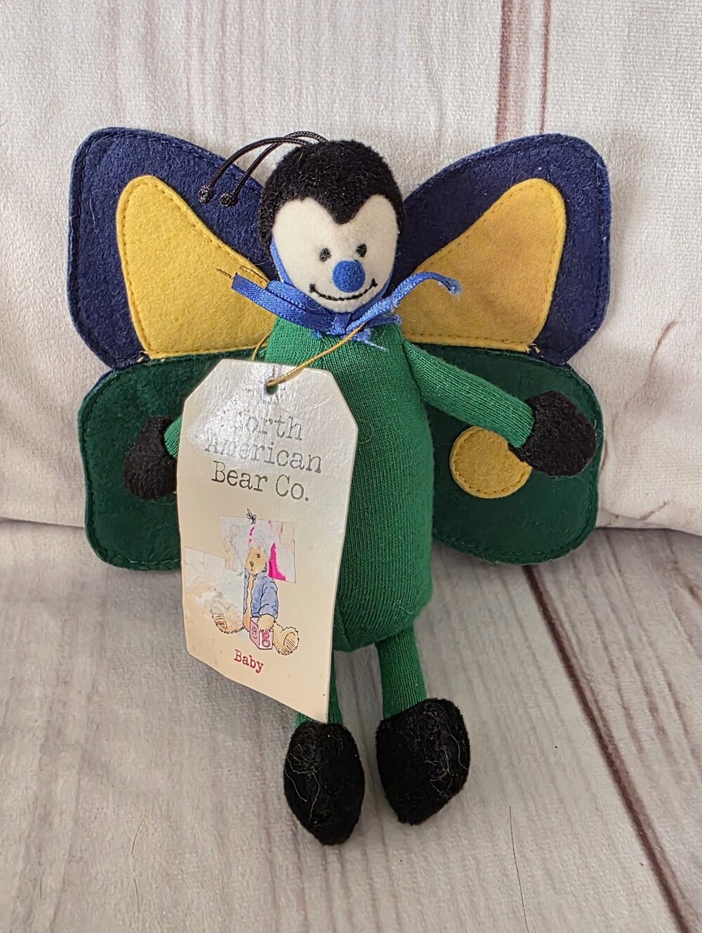 North American Bear Co Bed Bugs Butterfly Plush Rattle Mini 6 Inch 1998